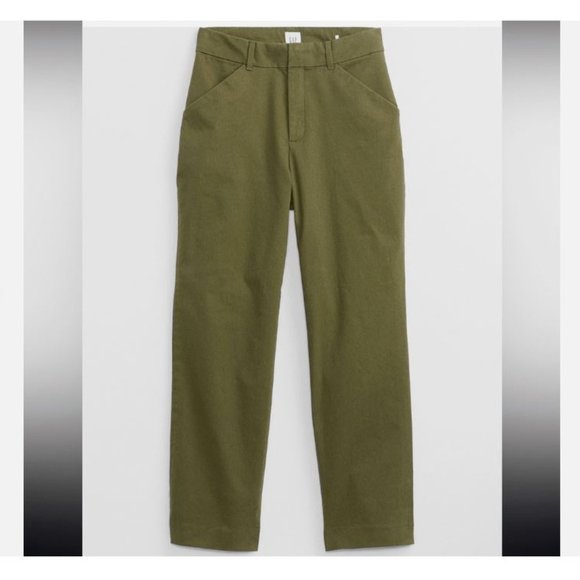 GAP 90's High Rise Slim Straight Ankle Khaki Black‎ Pants Size 10 - RETAIL $60 - Picture 6 of 11